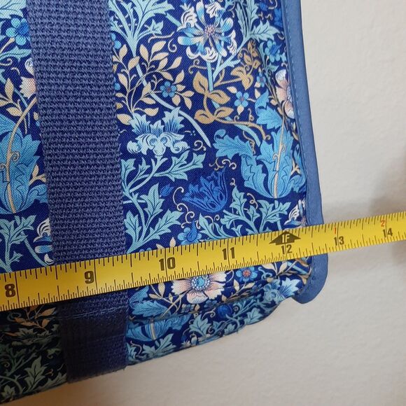 Hobby Gift Craft Bag Blue Floral Zippered With Inserts For Craft Projects & Tool - Picture 4 of 11